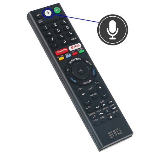 ALLIMITY - Voice Replacement Remote Control RMF-TX300U RMF-TX200U RMF-TX201U, Fit for Sony 4K Smart TV XBR-43X800E XBR-49X800E - Black-Front_Standard 