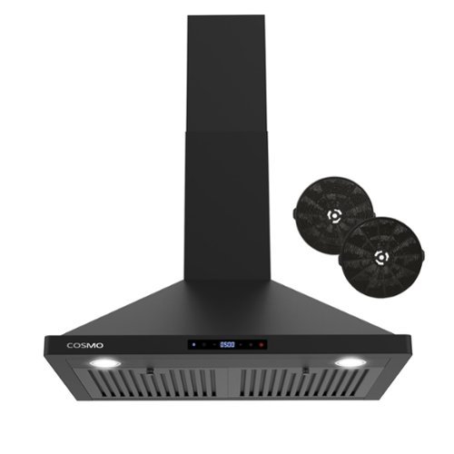 COSMO - 30 inches - Convertible - Wall Range Hood - Matte Black-Front_Standard 