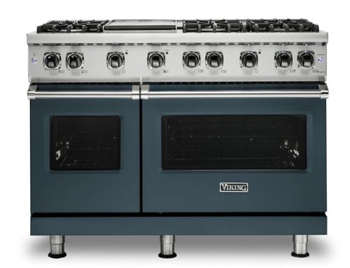 Viking - 6.1 Cu. Ft. 48"W. Professional 5 Series Freestanding Double Oven Liquid Propane Gas Convection Range - Squall-Front_Standard 