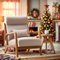 Bestier - Mid-Century Upholstered Accent Chair with Wooden Frame and High Back, Pillow, and Waist Cushion - White-Front_Standard 