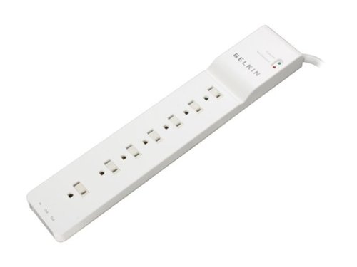 Belkin - BE107200-06 6 Feet 7 Outlets 2320 joule Home/office Surge Protector - Black-Front_Standard 