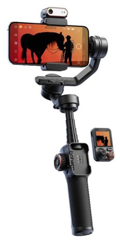 Hohem - iSteady M7 3-Axis Gimbal Phone Stabilizer w/ AI Tracking, Detachable Remote, Extendable Pole, & Magnetic RGB Light - Black