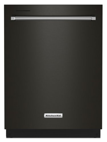 "KitchenAid - 24"" Top Control Built-in Stainless Steel Tub Dishwasher with 3rd Rack, 40+ Total Wash Jets, 41 dBA - Black Stainless Steel"