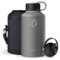 Buzio - Duet Series Insulated 64 oz Water Bottle with Straw Lid and Flex Lid - Gray-Angle_Standard