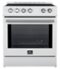 Forno Appliances - Leonardo Espresso 5 cu. ft. Slide-In Electric Induction Convection Range with Customizable Hardware - White-Front_Standard