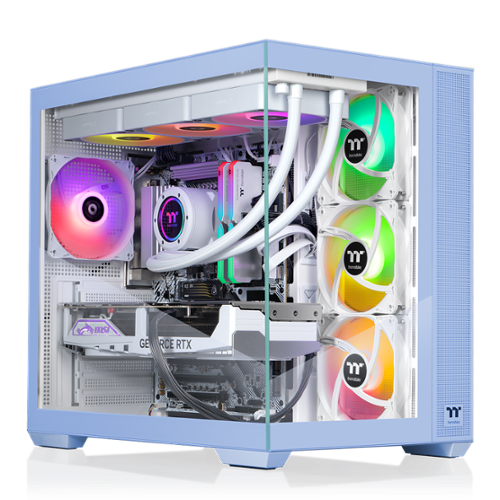 Thermaltake - LCGS View i1470TH-380 Gaming Desktop Intel Core i9-14900KF, 32GB DDR5 Memory, NVIDIA GeForce RTX™ 5070 Ti, 2TB NVMe M.2 - Blue