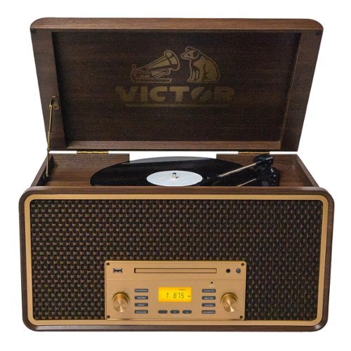 Victor Monument 8 in 1 Turntable with Record Player, CD/MP3