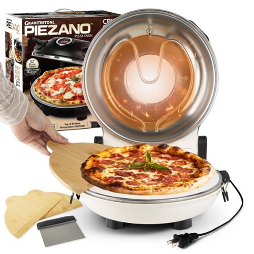 Granitestone - Piezano Indoor/Outdoor Portable Electric Pizza Oven - Cream-Front_Standard 