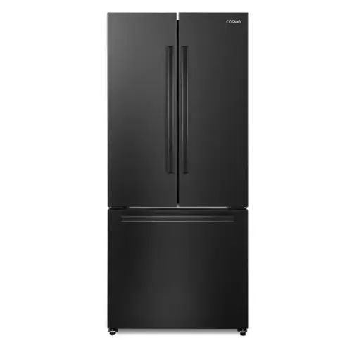 Front. COSMO - COS-RFFV183GHBK 30 in. Vista Collection 17.5 cu. ft. Counter Depth 3-Door French Door Refrigerator, Freezer Drawer - Matte Black.