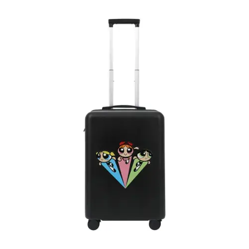 Front. Ful - WB POWER PUFF GIRLS 22.5" CARRY-ON LUGGAGE - BLACK.