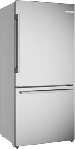 Bosch - 100 Series 17.2 Cu. Ft. Bottom-Freezer Built-In Refrigerator with Ice in Fingerprint Resistance - Stainless Steel