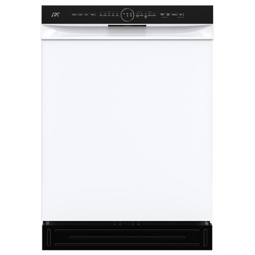 SPT - 24 in. Front Control Built-In Tall Tub Dishwasher with 3rd Rack, 5 Cycles, 54 dBA, and Smart Wash - White-Front_Standard 