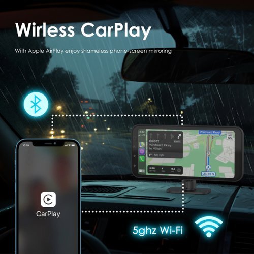 Rexing CPStream Wireless Multimedia Receiver with CarPlay & Android Auto - Black GLOBAL SHIPPING