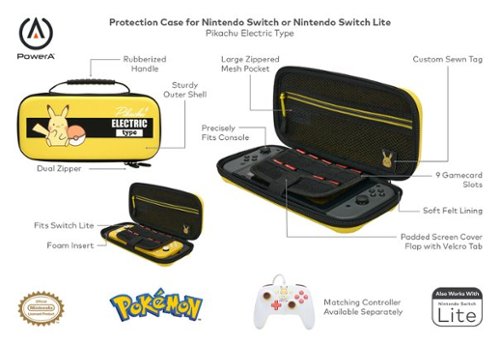 PowerA Protection Case for Nintendo Switch - OLED Model, Nintendo Switch or Nintendo Switch Lite - Pikachu Electric Type WORLDWIDE DELIVERY