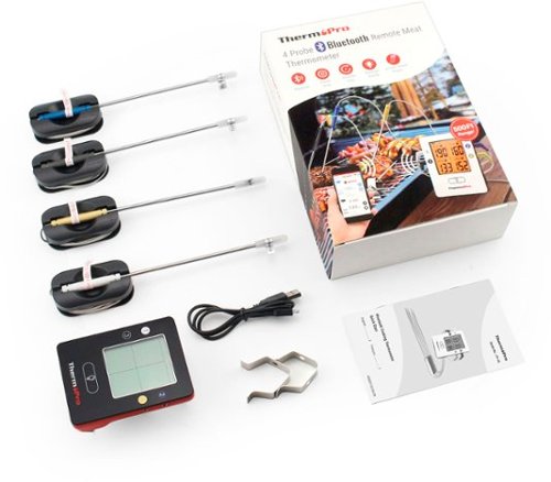 ThermoPro Bluetooth 4 Probes Wireless Food Thermometer - Black/Red BUY ONLINE