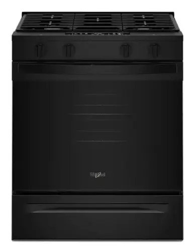 Front. Whirlpool - 5.0 Cu. Ft. Freestanding Slide-In Gas Range with No Preheat and Slow Cook Modes - Black.