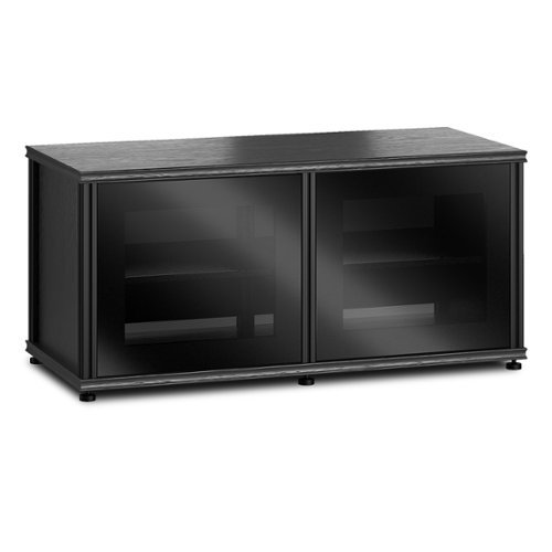 Salamander Designs - Synergy 221 Twin AV Cabinet (Black Oak with Black Glass & Black Posts) - Black Oak/Black