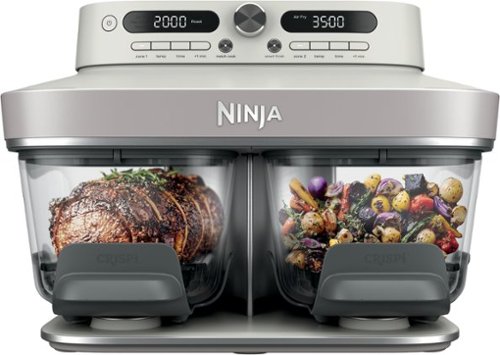 Ninja - CRISPi Pro 6-in-1 DualZone Glass Air Fryer, 8 quart, Dishwasher safe - Bone