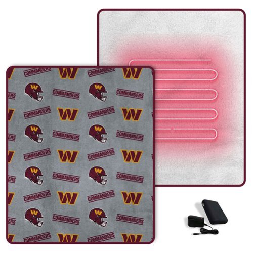 Pegasus - Washington Commanders Scattered Logos 60" x 70" Heated Blanket - Multicolor-Front_Standard 
