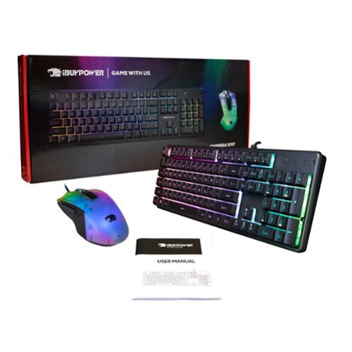 iBUYPOWER Chimera KM7 Full-Size Wired Membrane RGB Keyboard and Optical Mouse Bundle - Black SHOP ONLINE
