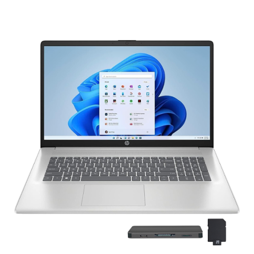 HP - 17.3" FHD Business Laptop,Intel i5-1334U,8GB RAM,256GB SSD+160GB Dock Set,Intel Graphics,Win 11 - Silver-Front_Standard 