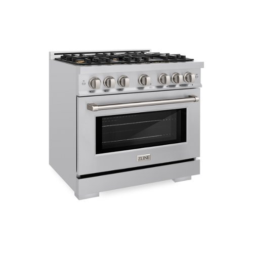 ZLINE - 36" Select Dual Fuel Stainless Steel Range w/ 6 Brass Burners & Convection Oven (HDR-BR-36) - Stainless Steel