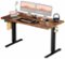 Bestier - 55in Electric Standing Desk Height Computer Home Office Desk with Hooks and Wire Holes - Brown-Front_Standard
