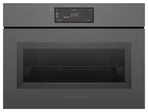 STEAM: 19:30  
210°  
Rapid preheat  
Options Stop  
FISHER & PAYKEL