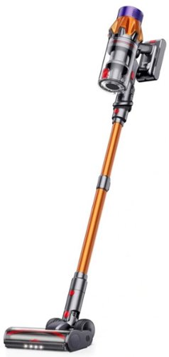 Honiture - Cordless Vacuum Cleaner, 550W 6-in-1 Stick Vacuum with LED, 45kPa Suction, 60min Runtime, Self-Standing, Orange - Orange & Grey