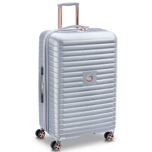 Front. Delsey - Delsey Cruise 3.0 28" Large Checked Expandable Spinner - Platinum.