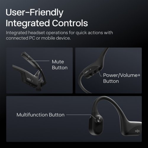 Shokz OpenComm2 Bone Conduction Stereo Bluetooth Headset 2025 Upgrade - Black BUY IN MIDDLE EAST