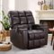 Bestier - Massage Recliner Chairs with Heat and Vibration, Faux Leather Single Manual Reclining Chair - Brown-Front_Standard