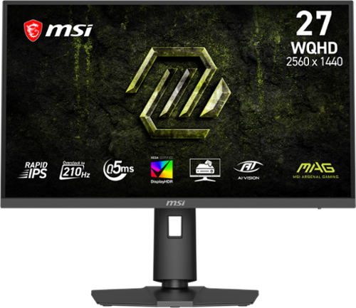 MSI - MAG 275QPF E21 27" QHD 210Hz 0.5ms G-SYNC Compatible FreeSync Premium Gaming Monitor HDR 400 (Display Port, HDMI) - Metallic Black