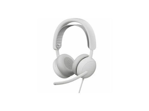 Logitech - Zone Wired 2 for Business - Noise-Canceling Headset with Adaptive Hybrid ANC (Off-white Teams version)-Front_Standard 