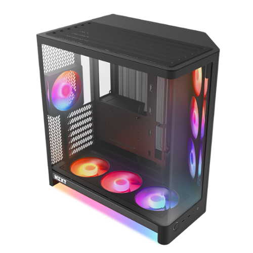 NZXT - H6 RGB+ (2026) - ATX Dual-Chamber PC Case with Pre-Installed RGB Fans and Control Hub Lite - Black