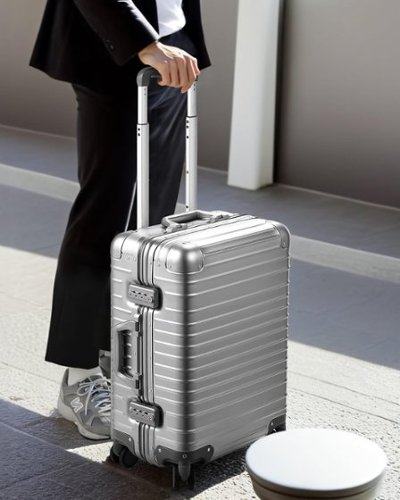 LUGGEX 20 Inch Carry On Luggage, Zipperless Hardside All Aluminum