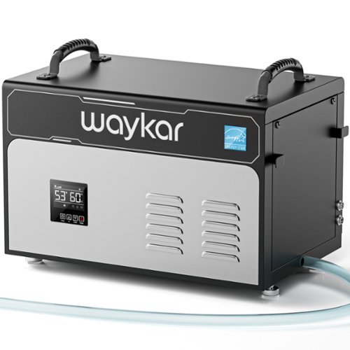 Waykar - 130-Pint Commercial Dehumidifier for Crawl Spaces, Energy Star, 7,000 Sq. Ft., with Built-in pump & Continuous Drain - Black-Front_Standard 