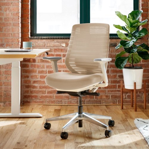 Branch Furniture - Branch Ergonomic Chair – Adjustable Office Chair for All-Day Comfort with Lumbar Support and Recycled Mesh Back - Sand-Front_Standard 