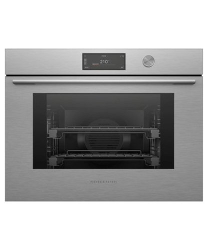 Fisher & Paykel - 30" 3 Cu. Ft. Single Combination Steam Oven, 6.8" Touchscreen w/Dial - Contemporary - Brushed silver