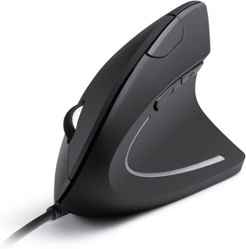 Anker - Ergonomic Optical USB Wired Vertical Mouse 1000/1600 DPI, 5 Buttons CE100 - Wired - Black-Front_Standard 