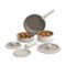 Bella - Fits-anywhere Kitchenware: 8-Piece Ceramic Nonstick Cookware Set with Removable Handles - Oatmilk-Front_Standard