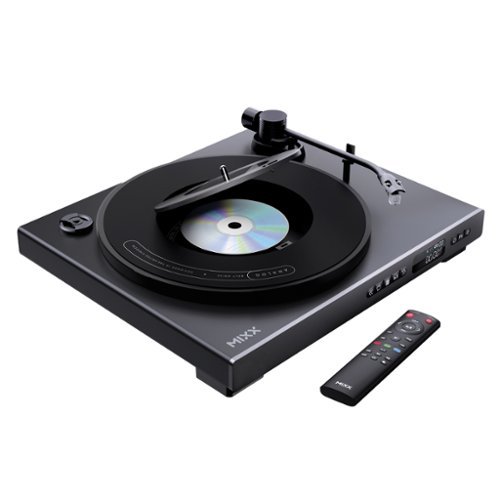 Mixx - Analog Plus 2-in-1 Record/CD Player, 2-Speed Belt-Drive, Fully Automatic Turntable, Bluetooth, Aux Out, Track Display - Black-Front_Standard 