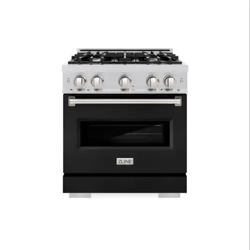 Front. ZLINE - ZLINE 30" Classic Gas Range with 4 Burner Cooktop and Convection Oven (CGR-BLM-30) - White Matte.