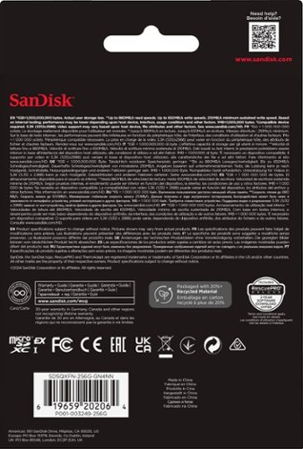 SanDisk Express 256GB microSD PCIe 3.1 NVMe UHS I Memory Card