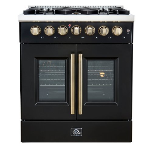 Forno Appliances - Galiano 4.32 Cu. Ft. Freestanding Dual Fuel True Convection Range - Black-Front_Standard 