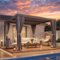 U-HOMY - 12x12 Aluminum Louvered Pergola with Adjustable Roof, Outdoor Patio Gazebo with Curtains for Backyard and Deck - Dark Gray-Front_Standard