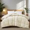 Peace Nest - Luxurious Hotel Feather and Down Fiber Comforter, All Season Duvet Insert, Full/Queen - Ivory-Front_Standard