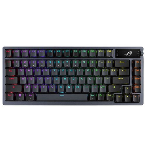 ASUS - ROG M71 Azoth 75% TKL Bluetooth and RF Wireless Brown Switch Mechanical Gaming Keyboard - Gunmetal-Front_Standard 