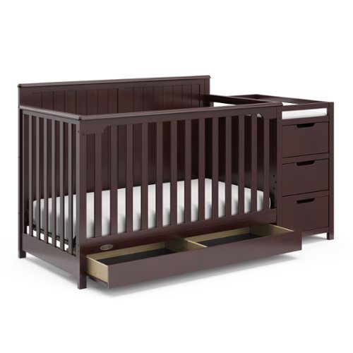 Graco - Hadley 5-in-1 Convertible Crib and Changer with Drawer - Espresso-Front_Standard 