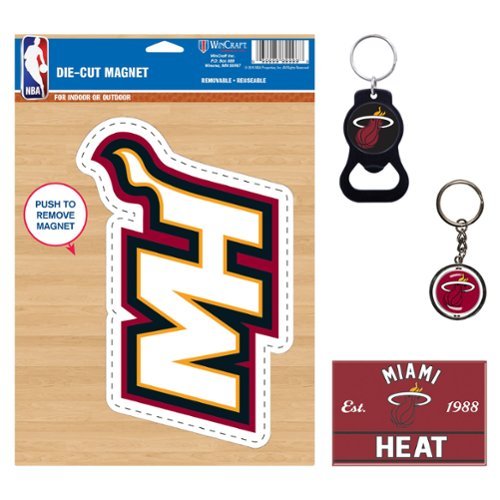 WinCraft - Miami Heat 4-Pack Key Rings and Magnets Set - Multicolor-Front_Standard 